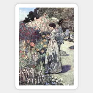 The Old-Fashioned Garden by Charles Robinson Sticker
